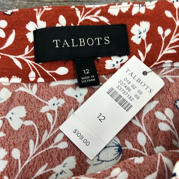 NWT Talbots Floral Faux Wrap Tie Waist Skirt Size 12 - Picture 4 of 7